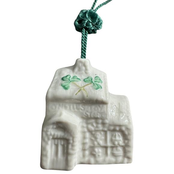 NWB Vintage Irish Belleek Porcelain Christmas ornament O'Neill's toy shop in Box - Picture 1 of 14